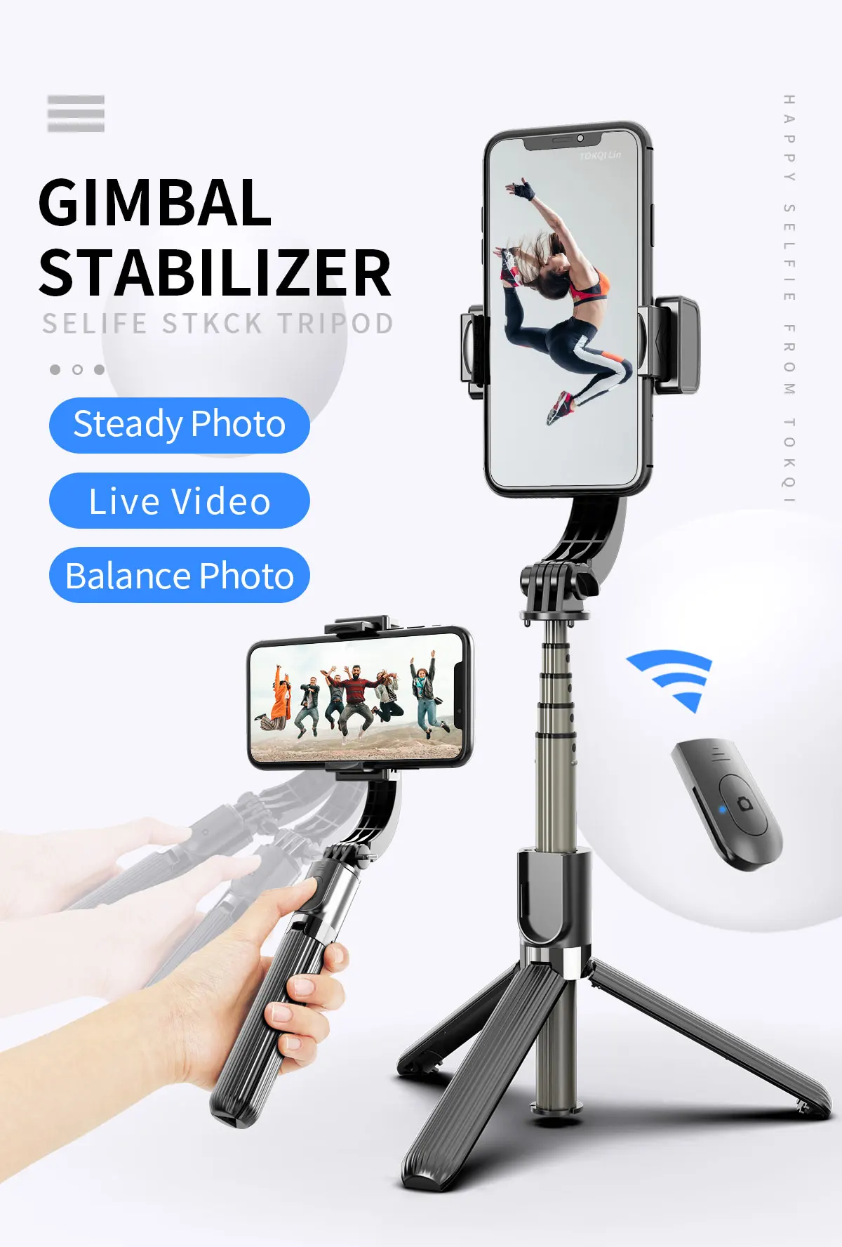 Hot Selling L08 Handheld Ptz Mobile Phone Gimbal Stabilizer Selfie