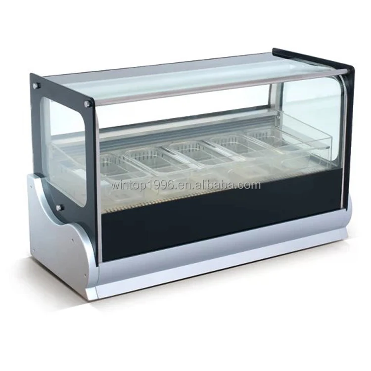 Commercial ice cream display cabinet  Desktop 6 pans gelato displays Popsicle showcase