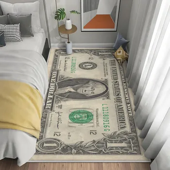 One dollar Benjamin Franklin dollar image bedside absorbent and stain resistant carpet