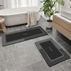 Diatomaceous earth bathroom mat - Morandi oval light gray