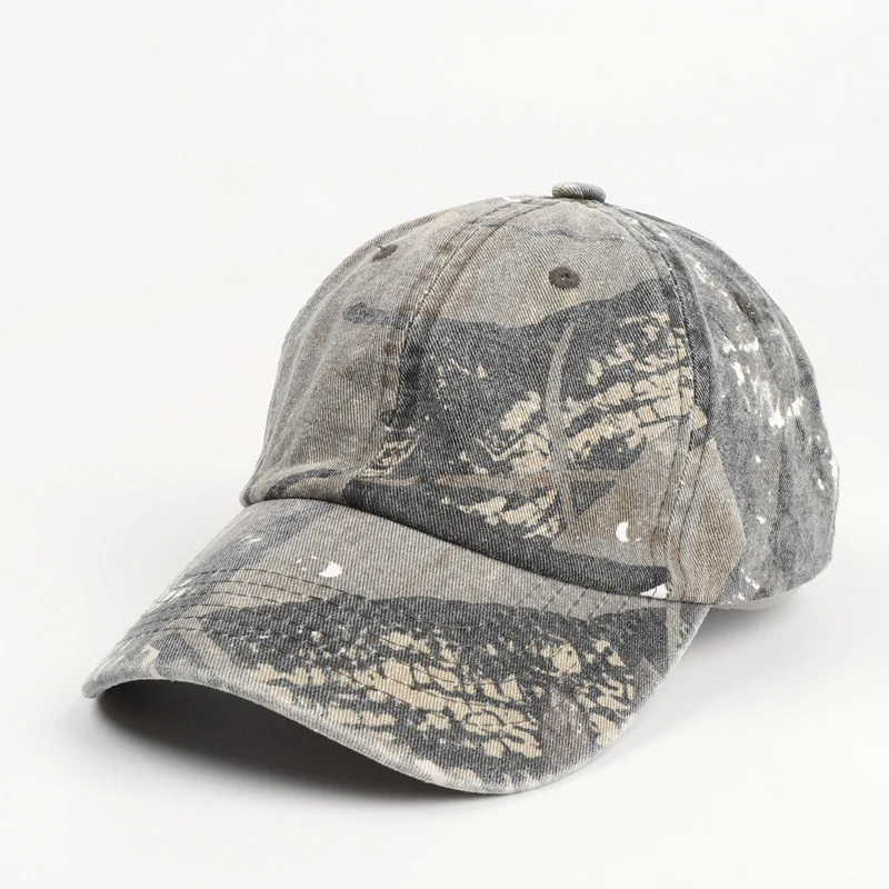 Wholesale Hunting Quality Stone Washed Cotton Camo Tactical Caps Green Camo Forest Adjustable Trucker Baseball Caps