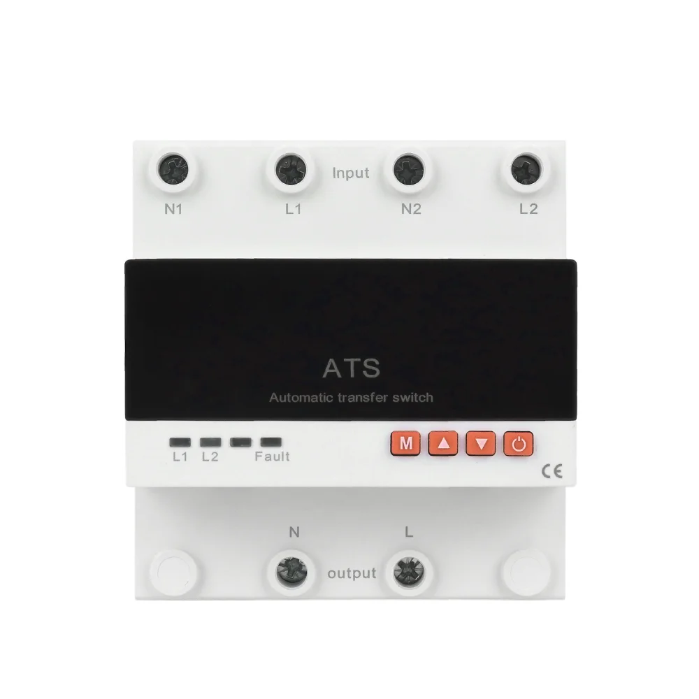 QJC New Design ATS Small Size Din Rail Three Phase Adjustable 63A 220V Automatic Transfer Switch for Generator ATS