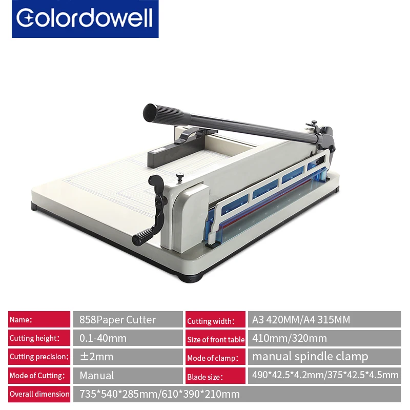 Desktop Paper Cutter Guillotine A3 size paper Cutting Machine max width  40mm Paper Cutting Machine 858