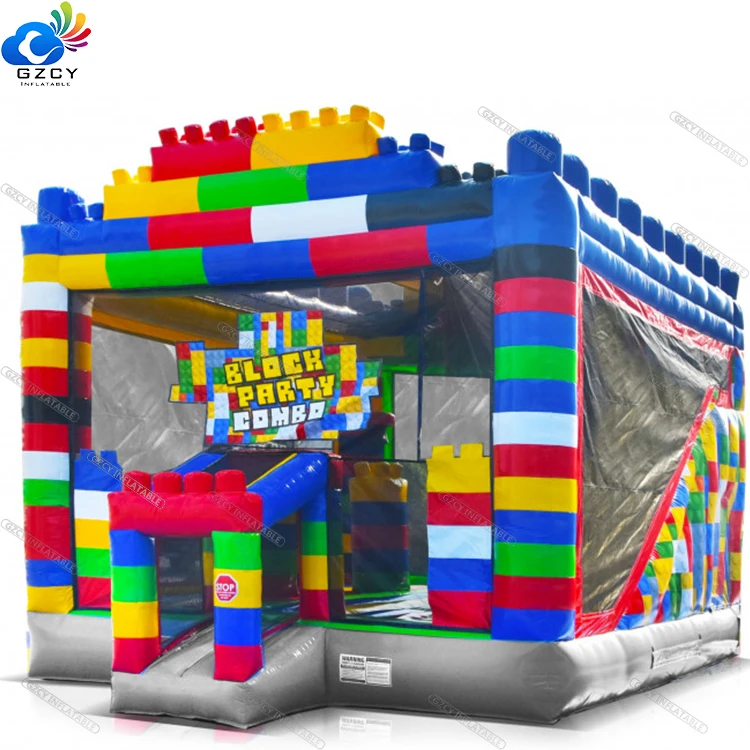 Block Party Inflatable Combo Bouncer Inflatable Bouncer With Slide