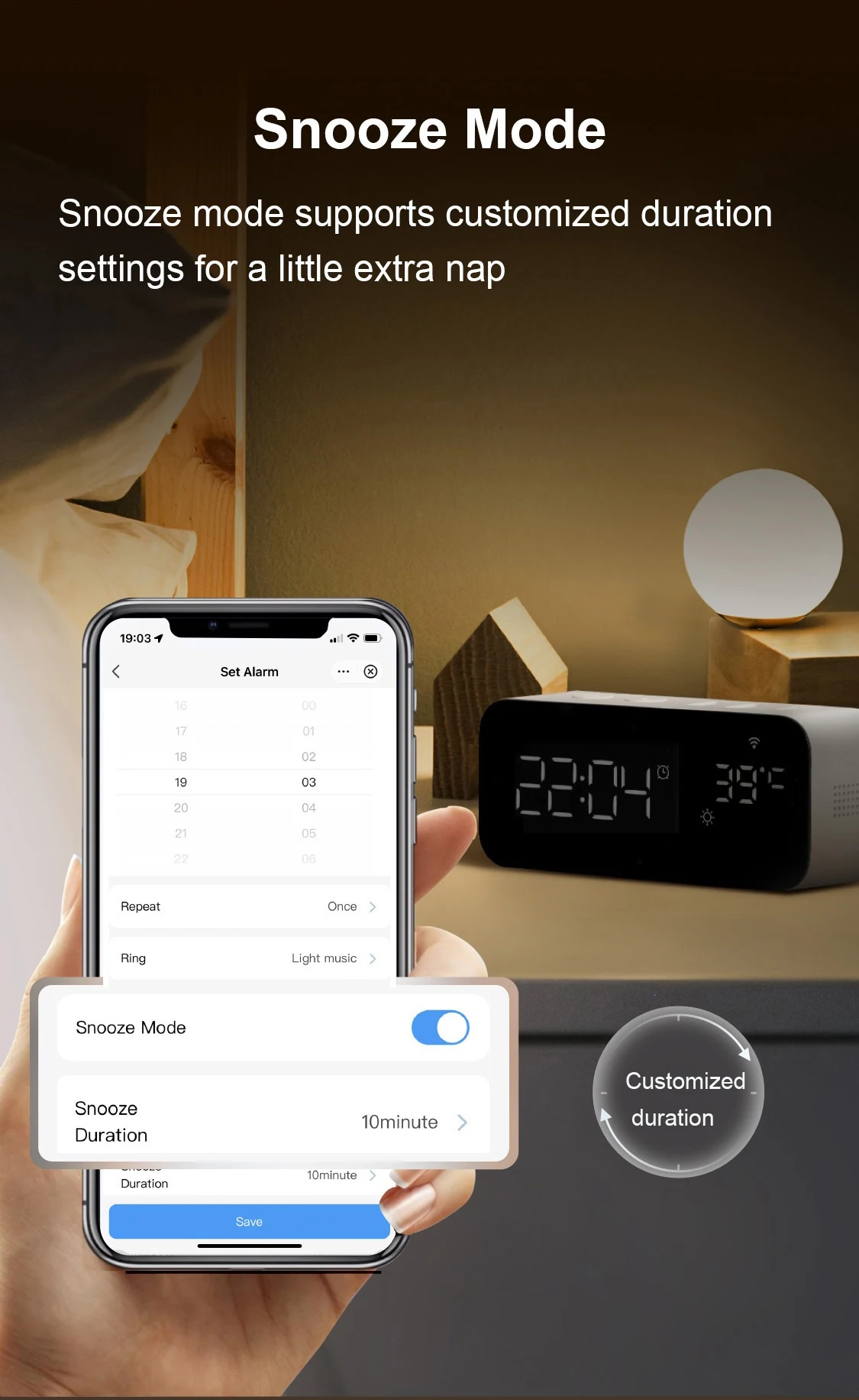 Wifi Smart Weather Station Desktop Led Digital Clock Alarm Usb Smart