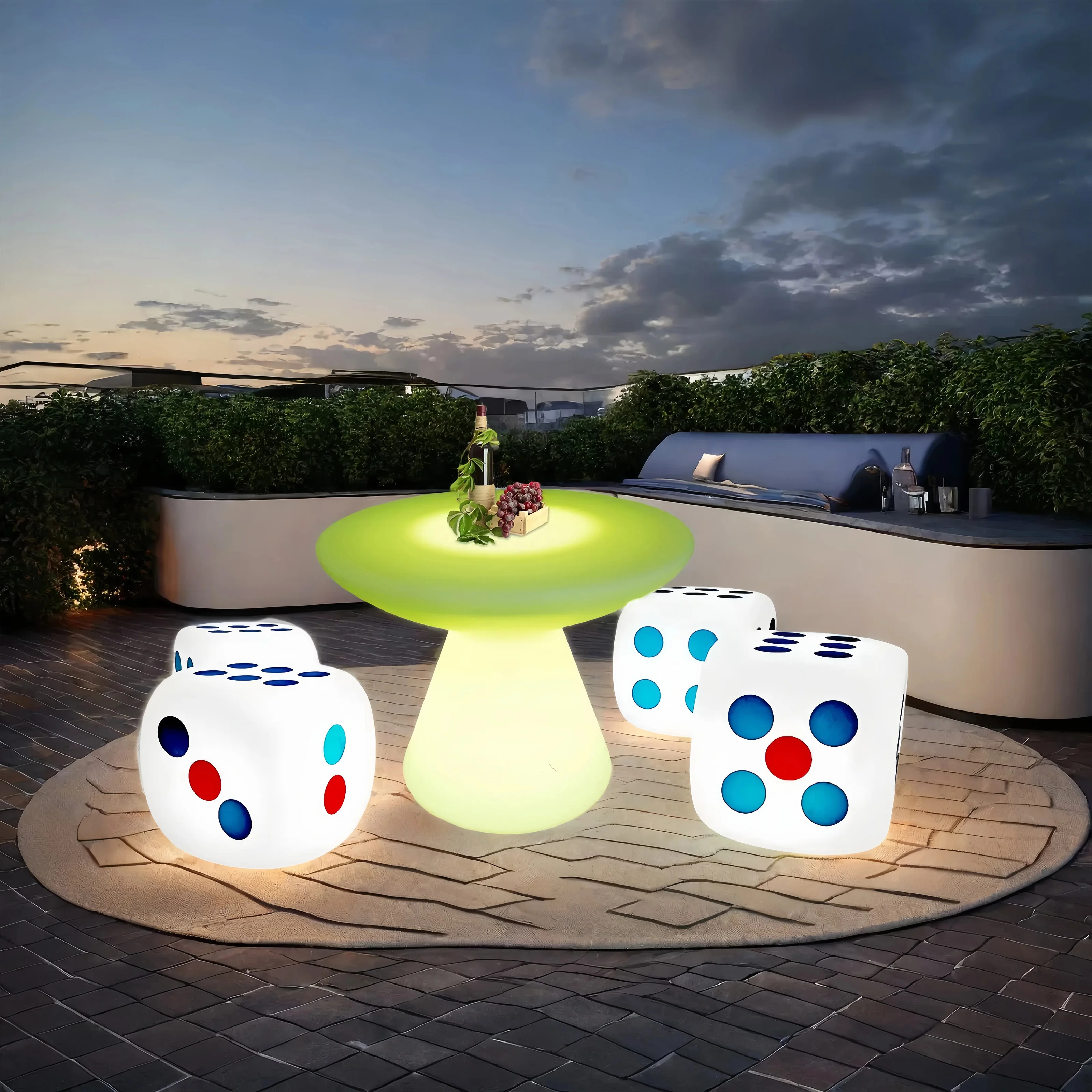 ACTUS CUBES STOOL ライトブルー ACTUS アクタス スツール オットマンSTOOL 水色×グレー たのメル