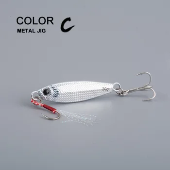 Simulation Small Fish Luminous Dragon Tooth Metal Jig Lure Long-Cast Sinking Bait Crappie Special Killer 5-Piece Hooks Fishing – Metal Jig – view 5