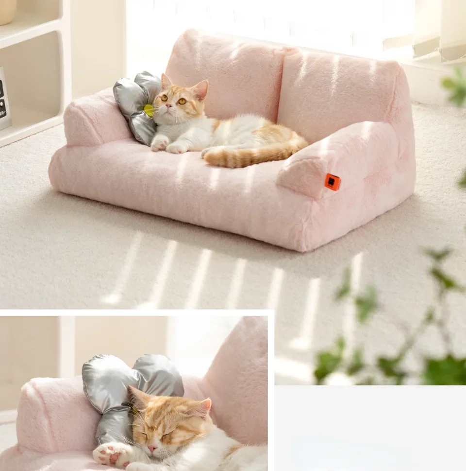 Luxury Fluffy Super Soft Kitten House Cat Nest Pet Articles Bed Sofa ...