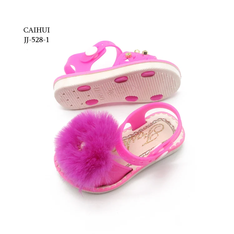 Детские летние милые меховые сандалии для девочек, красивые Самые продаваемые детские Тапочки