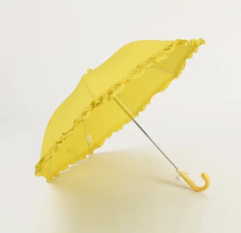 Beautiful Lightweight Children's Umbrella with Ruffle Lace Design Straight Style Cute and Practical