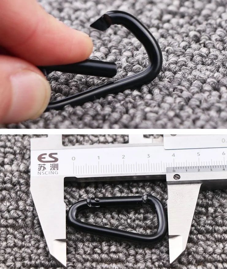 Custom heavy duty hammock locking ring clips hook durable quick release aluminum d shaped carabiner