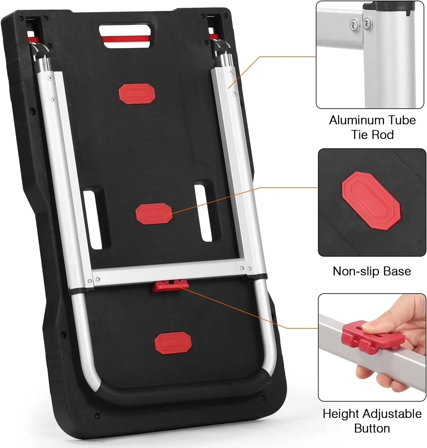 Hand Truck Portable Trolly  Fully Folded Compact Push Cart Capacity Heavy Duty Dolly Practical Handling Tools Platform