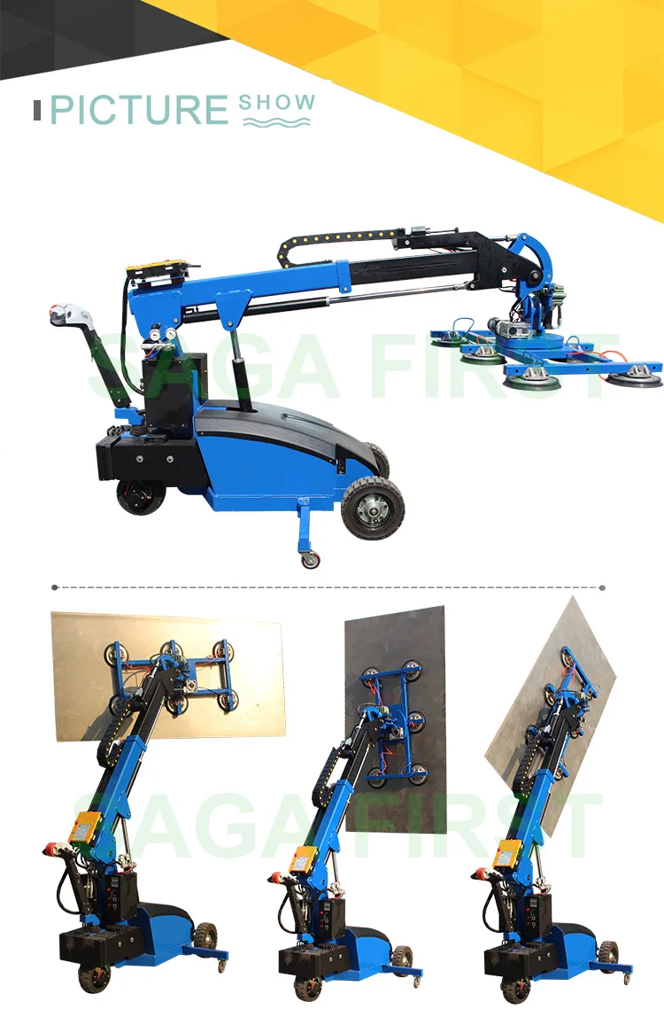 800kg Hydraulic Vacuum Lifting Robot With Telescopic Boom Vacuum Glass ...