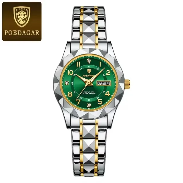 POEDAGAR Luxury Women's Watches Waterproof Luminous Date Week Ladies Watch for Female Qu aperçu 10