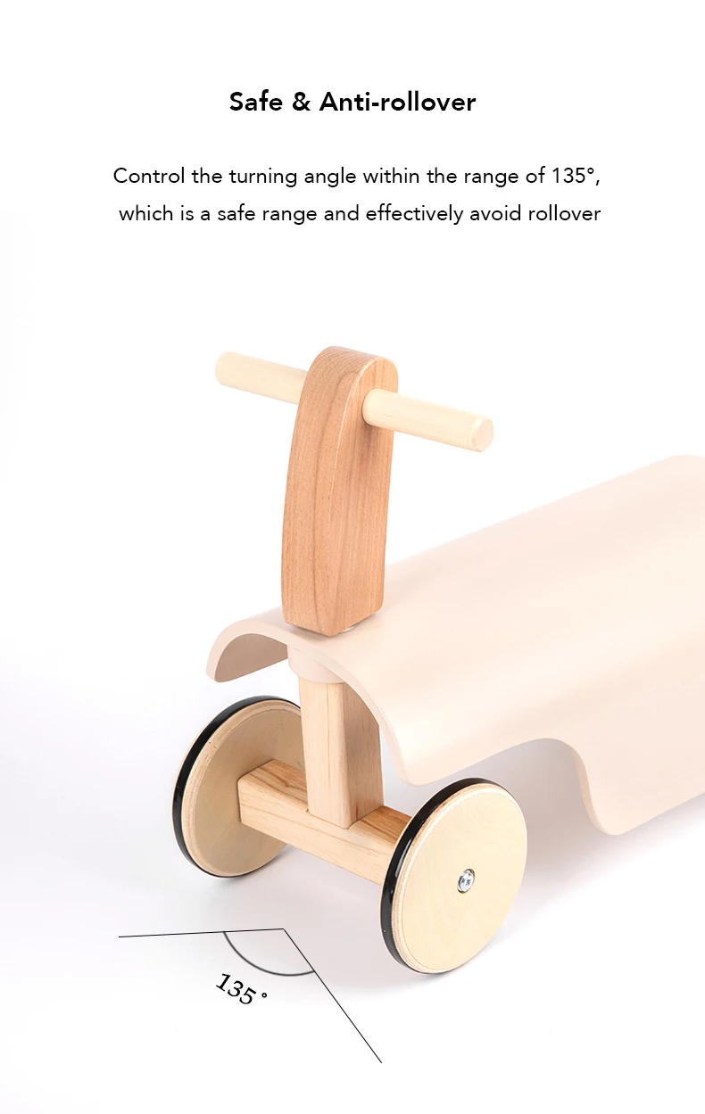 Natural Wood Kids Ride Toys Wooden Balance Bike Toy - Buy Four Wheels ...