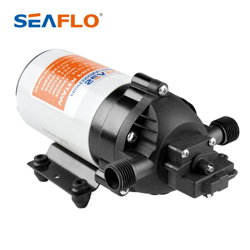 Seaflo 24V Diaphragm Pump - 100 PSI, Self-Priming, 1.3 GPM, 3/8" Ports, Runs Dry Safely