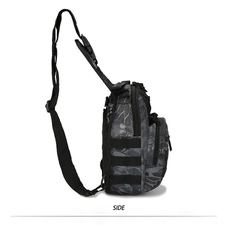 La couleur noire sacs de poitrine multi-poches pour hommes et femmes