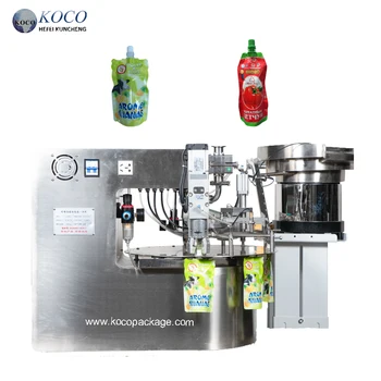 KOCO Automatic Liquid Filling Machine for Doypack Juice, Sauce, and Hot Drinks - Ideal for Small Businesses