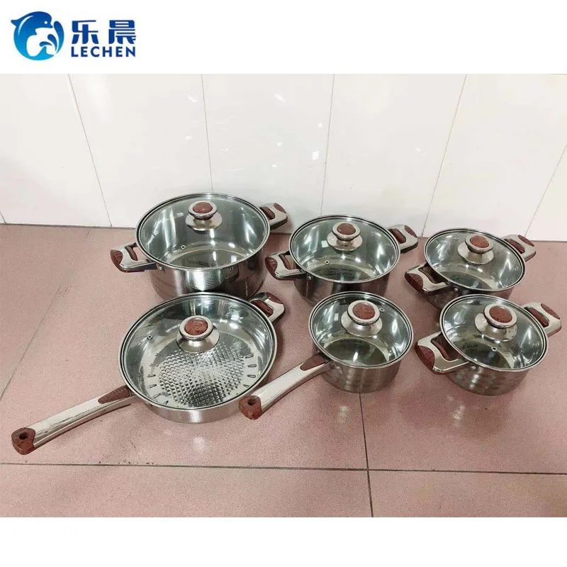 Double Bottom Cooking Pot Stainless Steel Stainless Steel Stock Pot  With Magnetic Cooking Pot Cookware Set