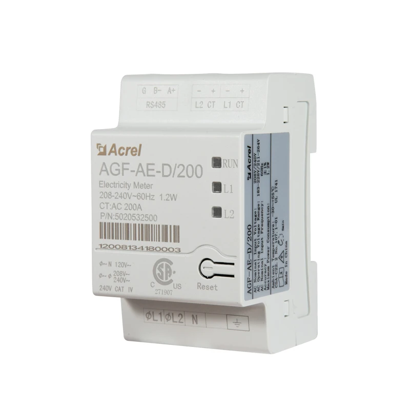 Acrel CSA Approved Smart Digital Meter for Solar Inverter System AC Meter Single Phase 3 Wire Watt Meter