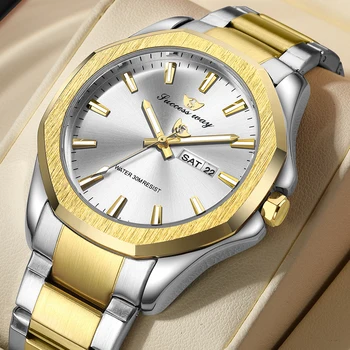 Wholesale Simple Trend Business Casual Quartz Watch Steel Band Date Upscale Men's Watch