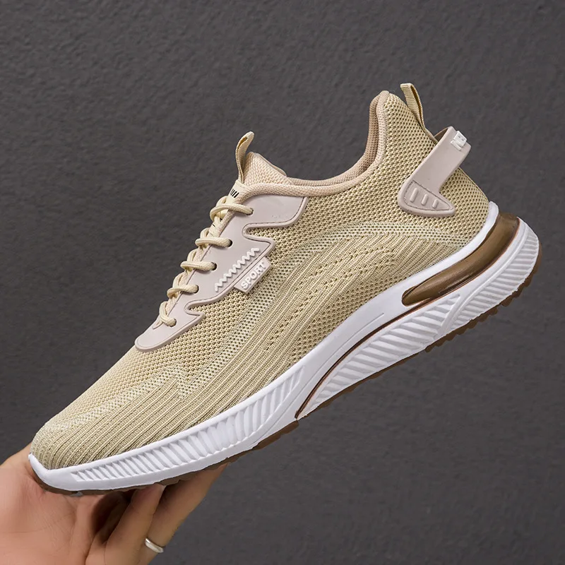 2024 new men's breathable flying fabric comfortable casual sports shoes
