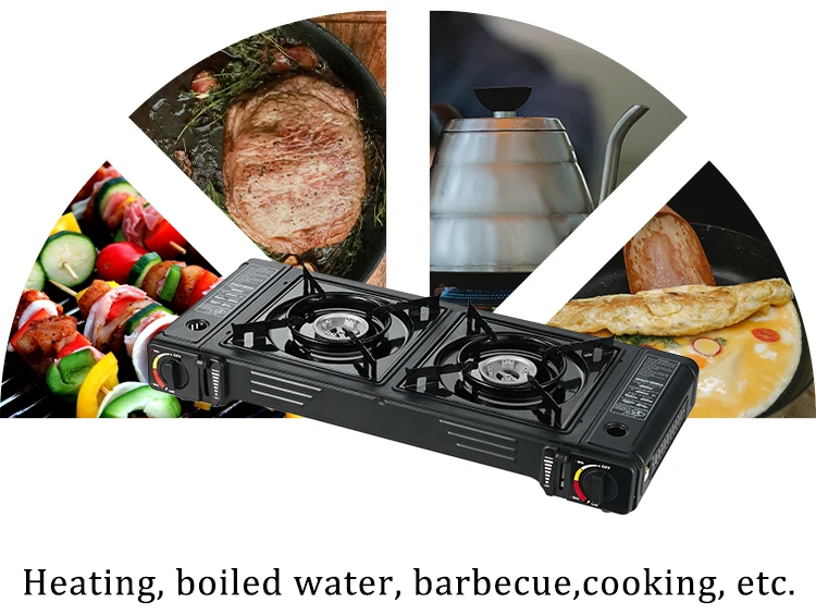 Small Portable Cooking Gas Stove With Two Burner For Camping Climbing