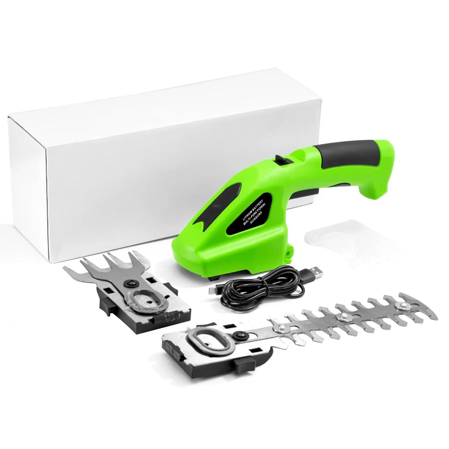 Battery Powered 2 In 1 Electric Cordless Hand Held Grass Shear Hedge Trimmer Shrubbery Clipper