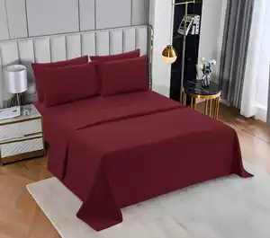 Premium Solid Color Bed Sheet Set Bedroom Decor Luxury Bedding and Comfortable Bedsheet for Hotel Style Home