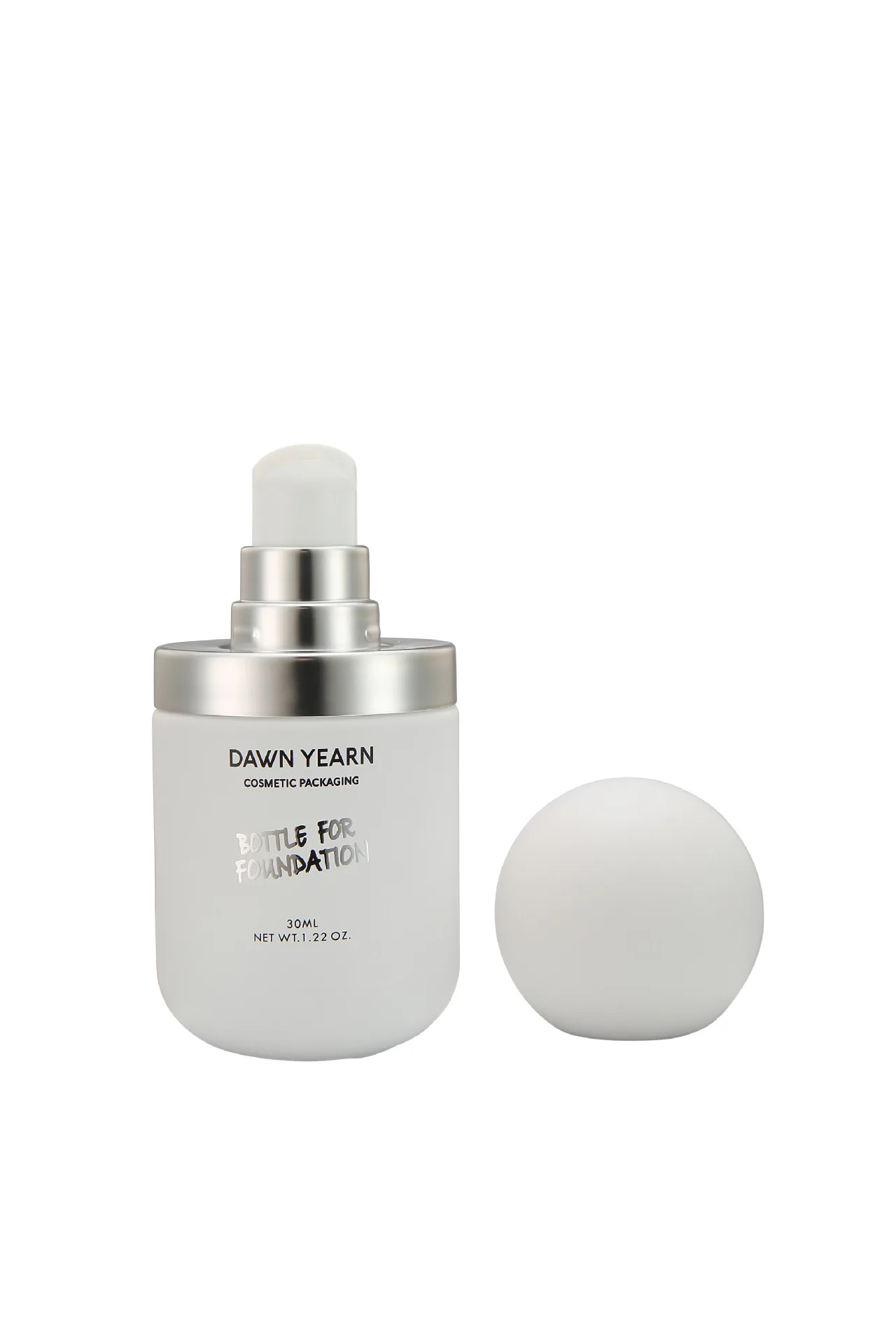 30ml Capsule Liquid Foundation Face Cream Glass Bottle Frosted White Cosmetic Packaging Cream Lotion Pump Bottles