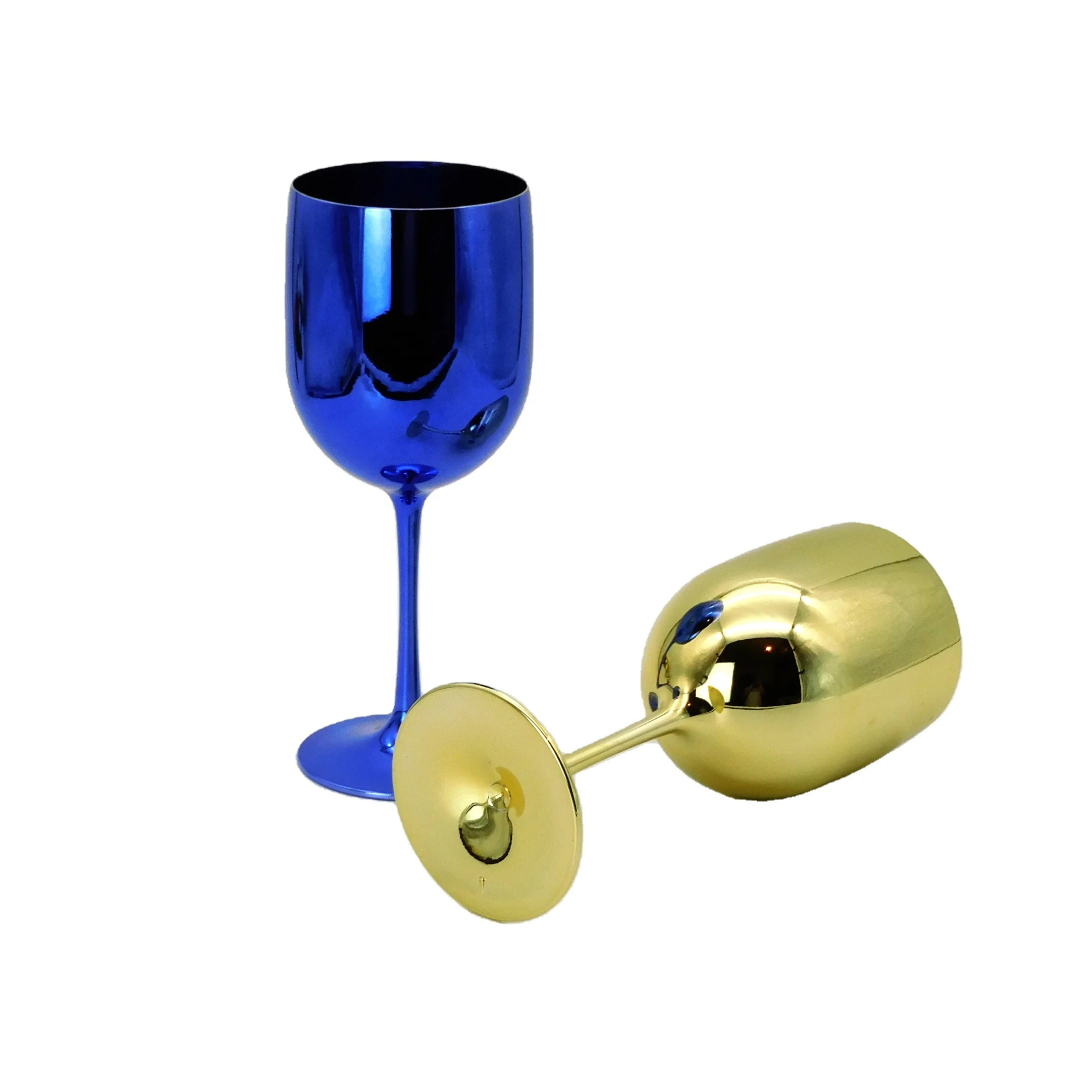 High Quality 16oz Red Wine Goblet Plastic Electroplated Gold Champagne