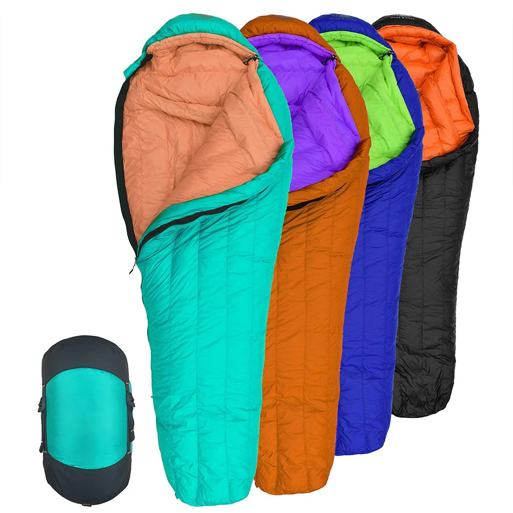 Winter Goose Down Mummy Warm Sleeping Bag Portable Single Sleeping Bad Ultralight Warm