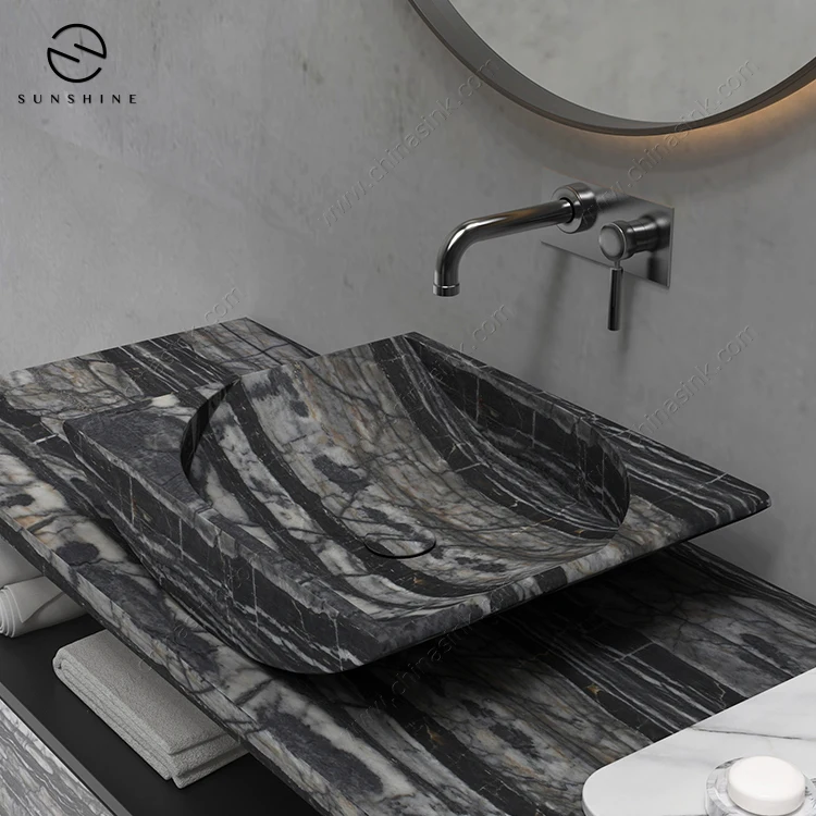 Factory Wholesale Supplier Marble Stone Hand Wash Basin Sink Bathroom Wash Basin
