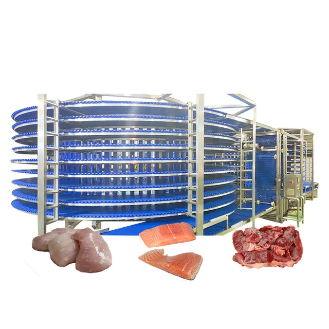 Spiral Frozening Tower conveyor for meat beef chicken fish food