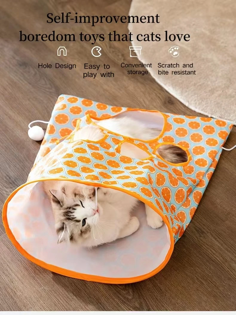 2023 Factory New Hot Rattling Paper Material Drill Bag Cat Tunnel Multi