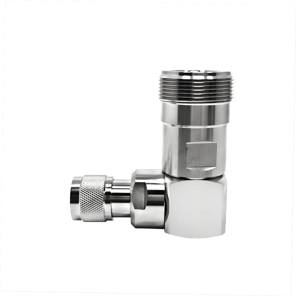RF Adapter 50 Ohm LC Female Jack Right Angle 90 Degree to N Male Elbow Connector