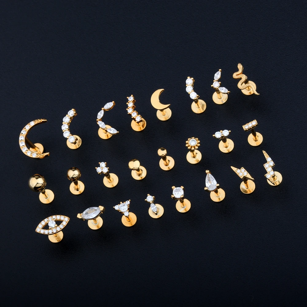 Trending Ear Piercing Jewelry 925 Sterling Silver Tragus Cartilage