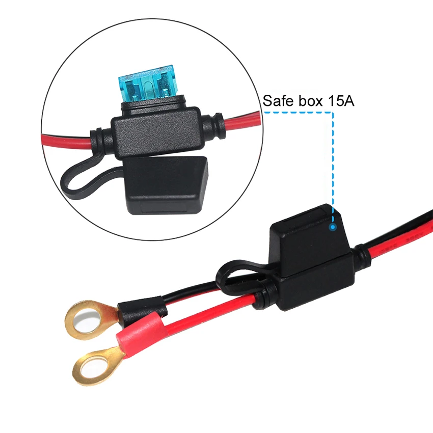 12V/24V Solar Battery Charger Cable 2Pin SAE Quick Disconnect Connector to Ring Terminals Battery Power Cable