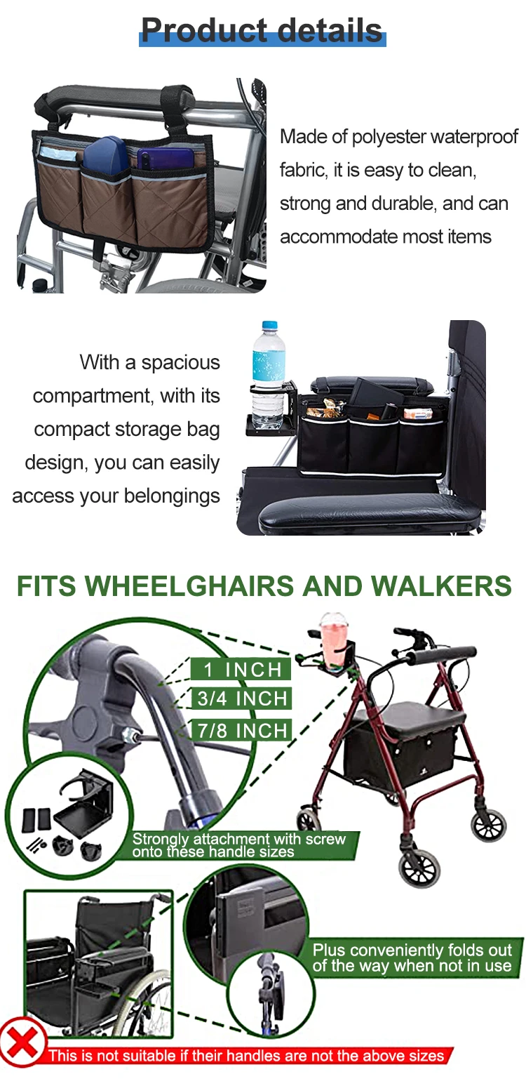 Weiwan Electric Wheelchair Accessory Side Bag Travel Pouch Storage Hang Bag Buy Warterproof