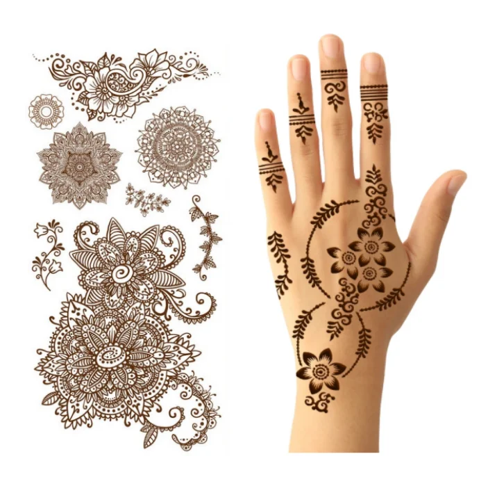 henna stencilhenna sticker  Henna tattoo stencils Henna tattoo stickers  Henna stencils