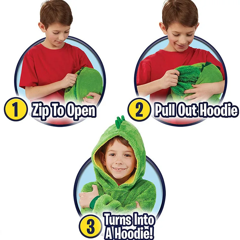 Super Warm Pet Hoodies For Kids Children Pullover Cartoon Blanket Hoodie Plush Animal Pillow