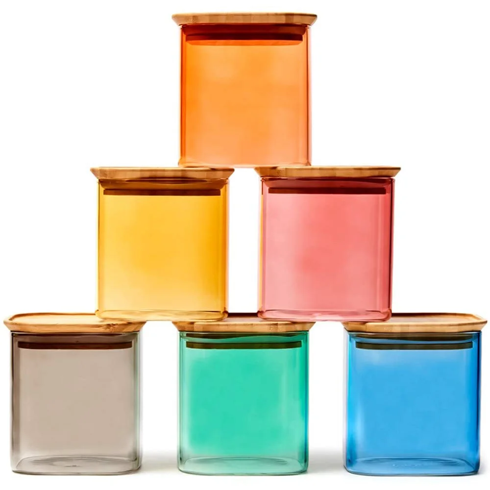 Airtight Stackable Square Food Storage Jars Canisters Containers