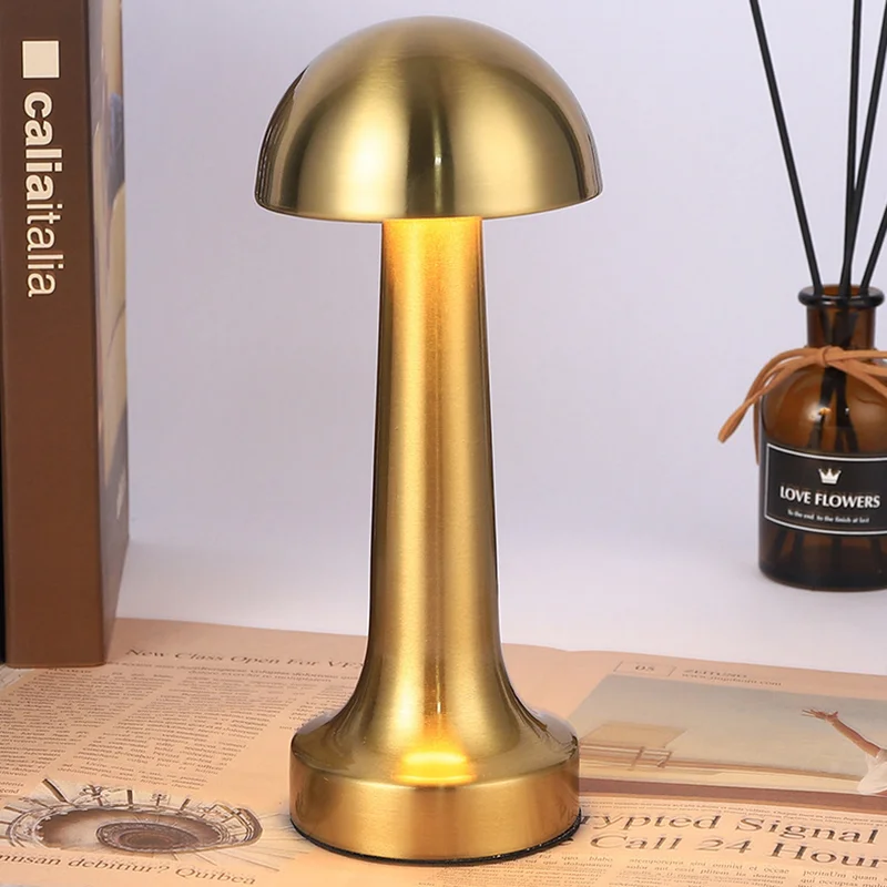 Wireless Designer Creative Vintage Lamp Desk LED Charging Table Lamp Bedside Touch Table Light Mushroom Bedside Table Night Lamp - Image 5