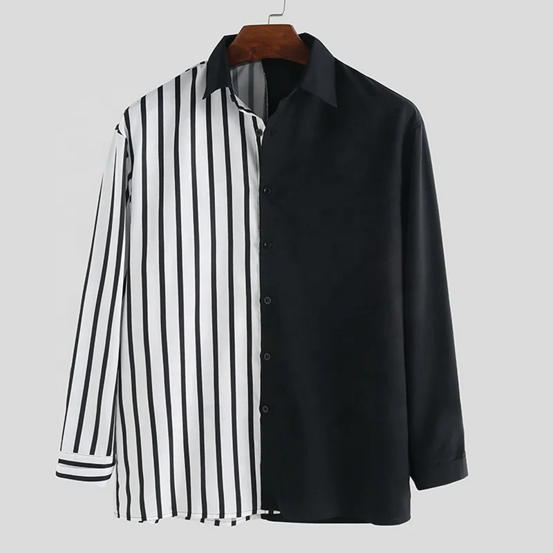 Half Black And Half Stripe Polyester Shirts For Sublimation Button Up 2 Tone Shirt Buy Button Up Shirt 2 Tone Shirt Polyester Shirts For Sublimation Product On Alibaba Com