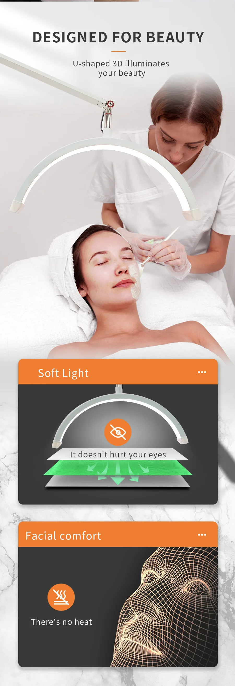 Moon Lamp For Eyelash Extension Half Moon Lamp With Phone Holder Floor