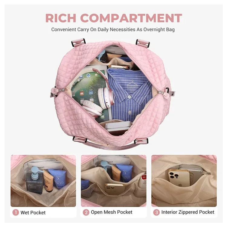 Customized Water Proof Travel Luggage Gym Tote Bag Carry On Overnight Sport Yoga Duffel Bag With Cosmetic Storage Bag