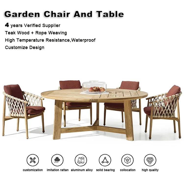 European Style Luxury Modern Dining Table Sets Outdoor Alum Party Patio