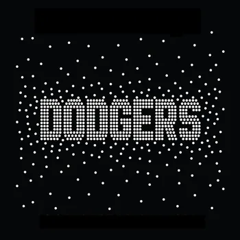 wholesale custom baseball Los Angeles LA dodgers rhinestone iron on transfers for t shirt