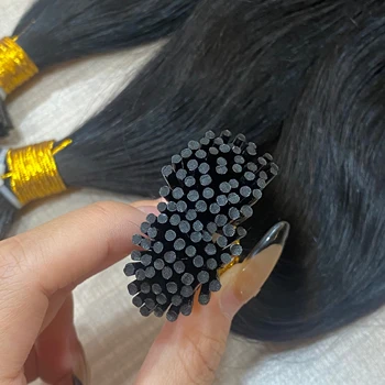 natural color Virgin hair Cuticle Intact Hair I-tip Vendors Double Drawn Raw Indian Temple Human Hair Extensions