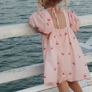 Cute Summer Cotton Short-Sleeve Newborn Jumpsuit Infant Girl Romper Dress Embroidered Animal Flower Pattern Casual New Baby